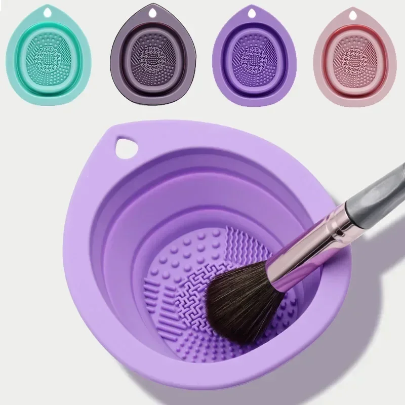 Beauty Makeup Box - Silicone Makeup Brush Cleaner Folding Powder
