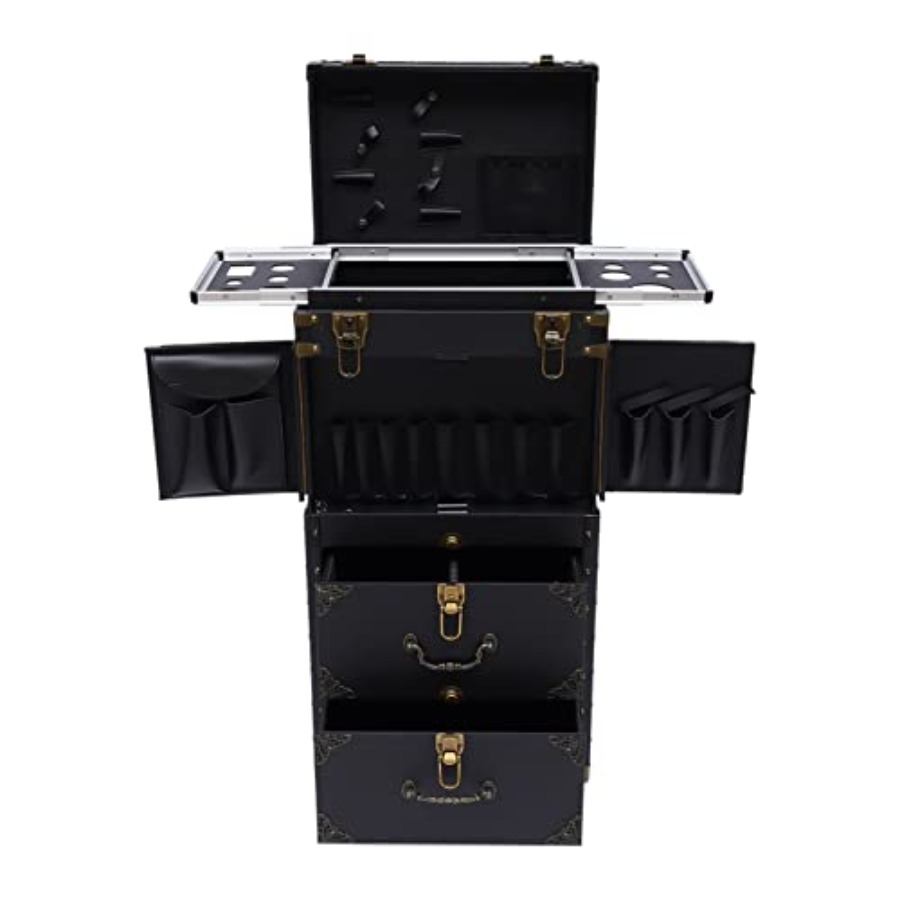 Makeup And Beauty - Rolling Lockable Makeup Train Case for