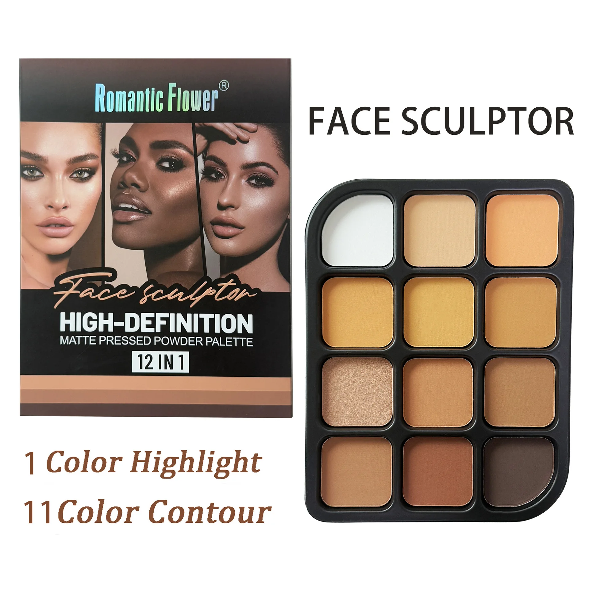 Deep Skin 12-Color Matte Conto – Highlighter Bronzer Palette Bewertung und Preis