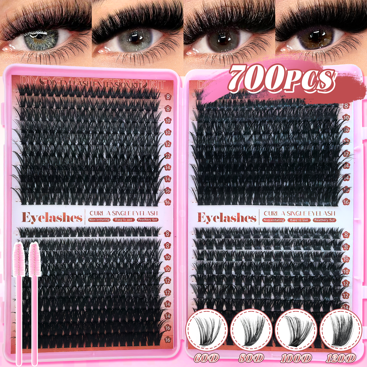 D Curl Eyelashes Clusters Begi – Beauty Book Makeup Kit Bewertung und Preis