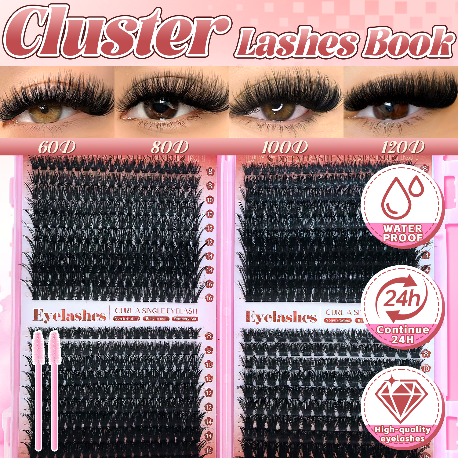 D Curl Eyelashes Clusters Begi – Beauty Book Makeup Kit Bewertung und Preis