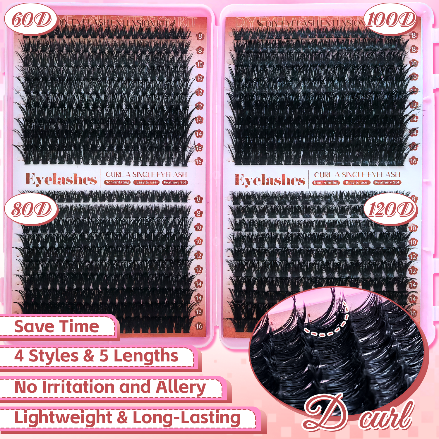 D Curl Eyelashes Clusters Begi – Beauty Book Makeup Kit Bewertung und Preis