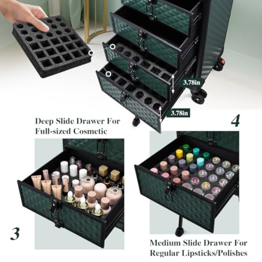 Nail Salon Cart with 4 Drawers – Makeup And Beauty Bewertung und Preis