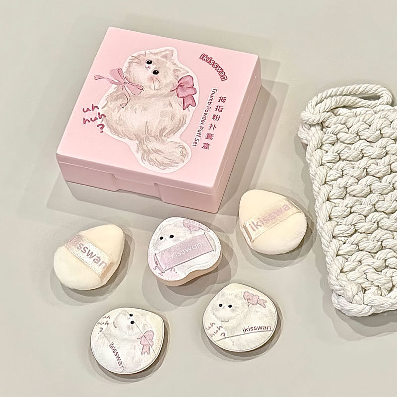 5Pcs Cute Mini Finger Puff Set – Beauty Makeup Box Bewertung und Preis
