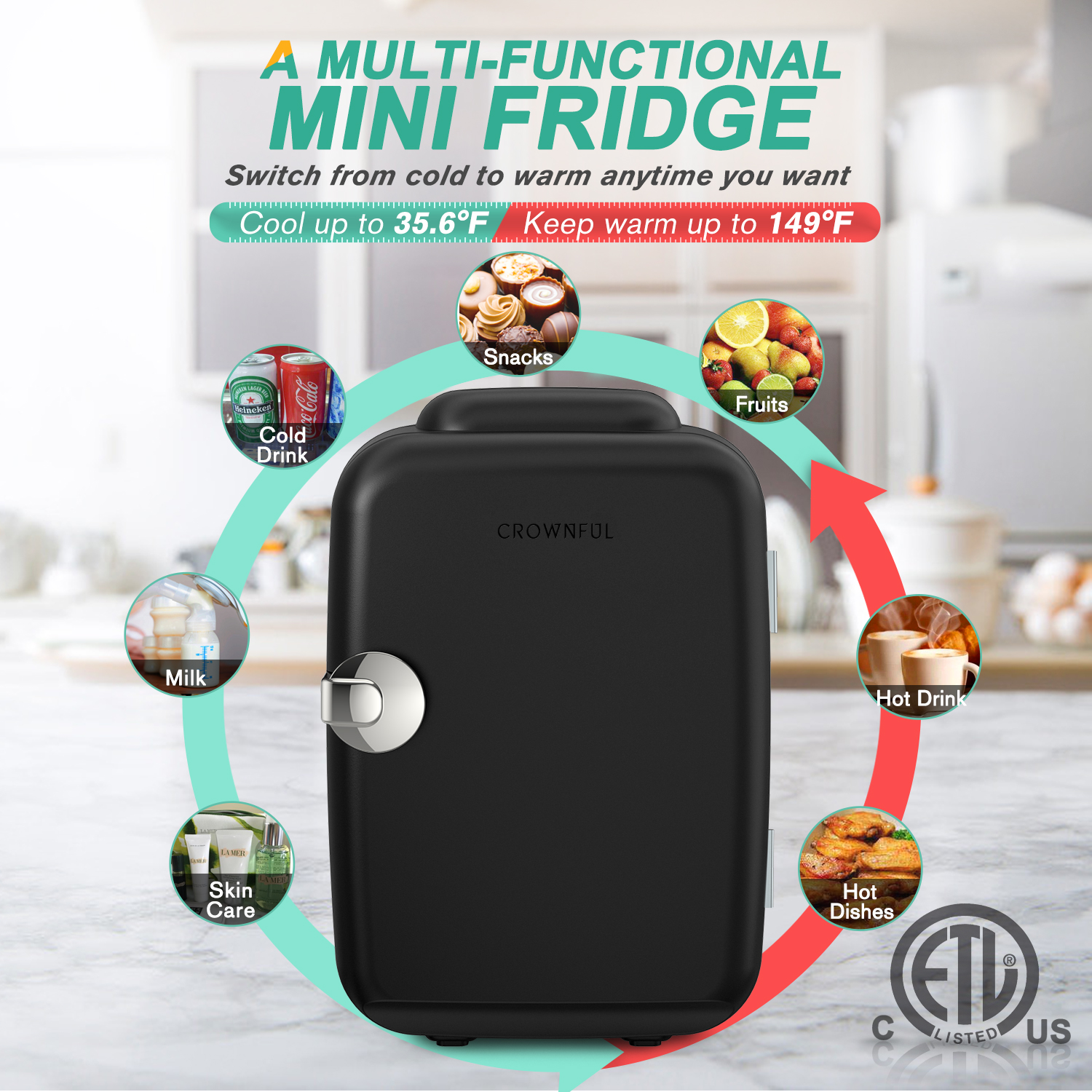 Crownful 4L Mini Fridge 110V 2 – Beauty Makeup Fridge Bewertung und Preis