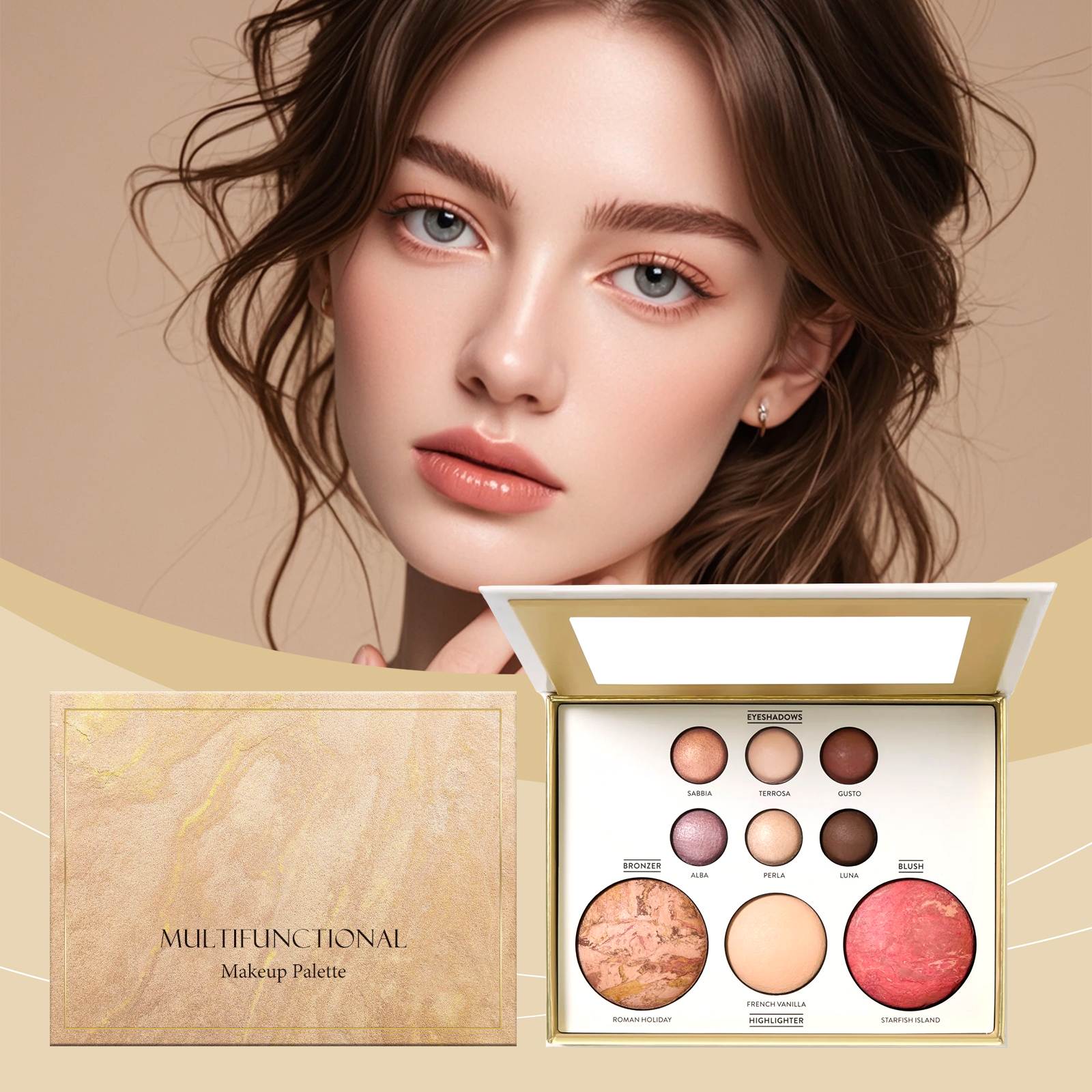AMZ Golden Luxury Makeup Palet – Highlighter Bronzer Palette Bewertung und Preis