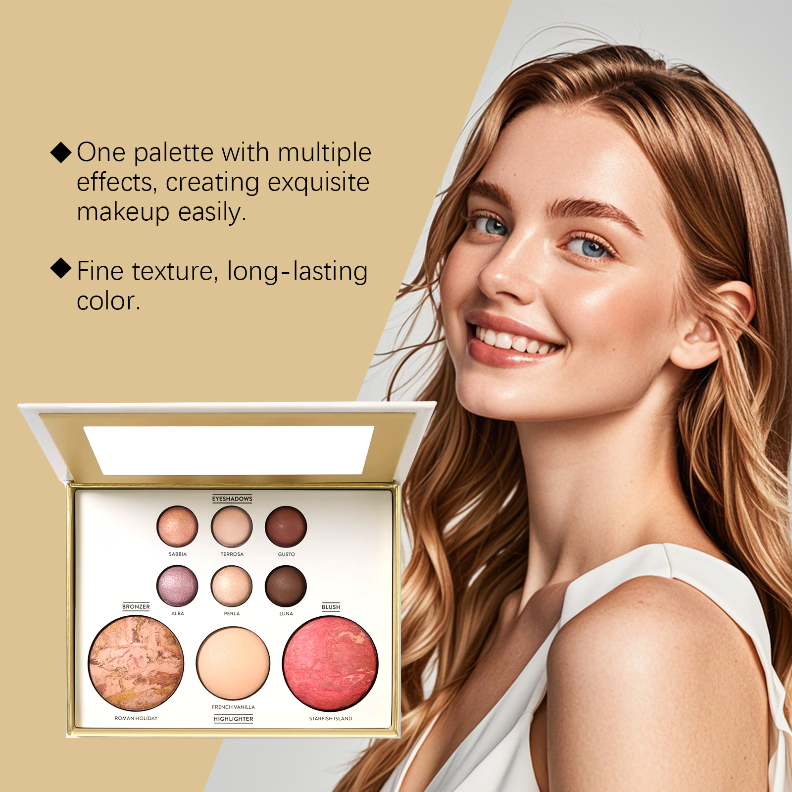 AMZ Golden Luxury Makeup Palet – Highlighter Bronzer Palette Bewertung und Preis