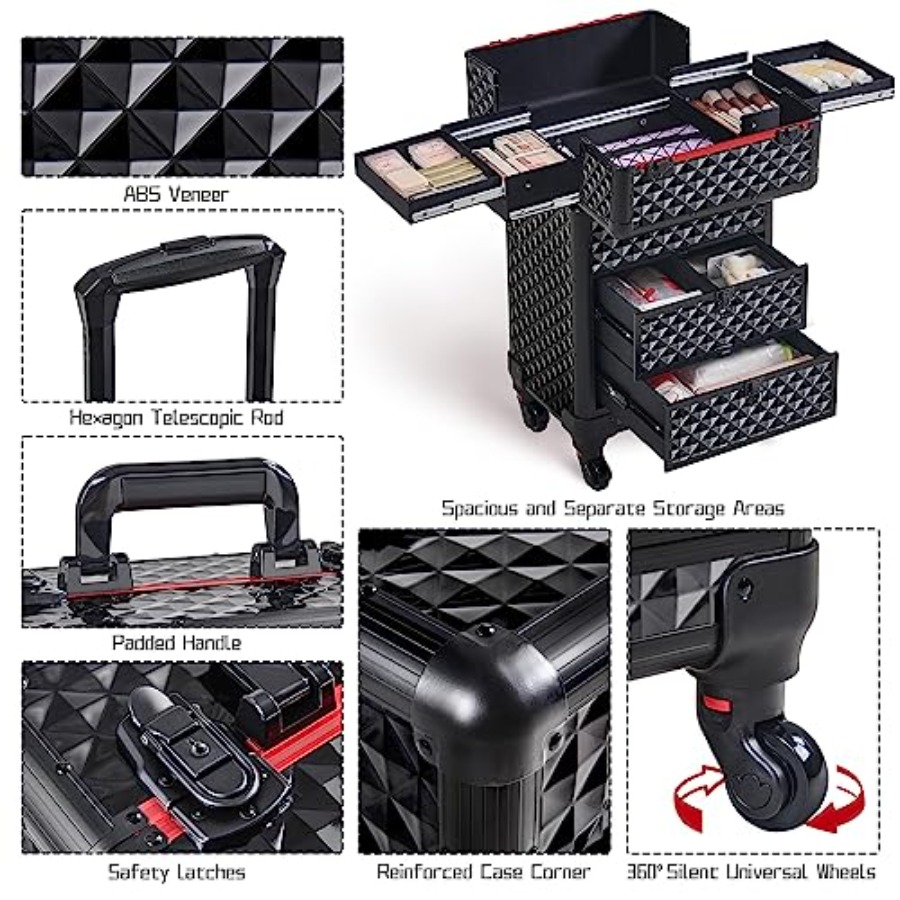 Rolling Makeup Train Case with – Makeup And Beauty Bewertung und Preis