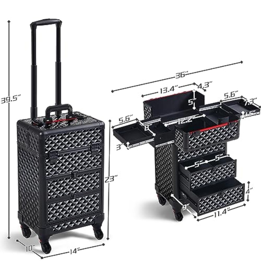 Rolling Makeup Train Case with – Makeup And Beauty Bewertung und Preis